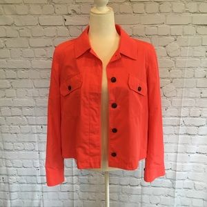 Banana Republic Coral Water-Resistant Jacket - Button Up Closure - Size: (M)